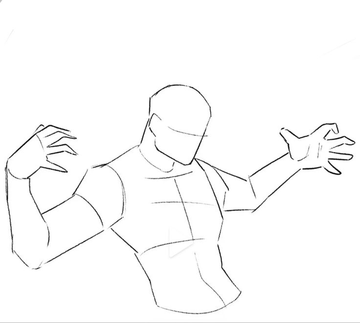 a drawing of a man holding his arms out