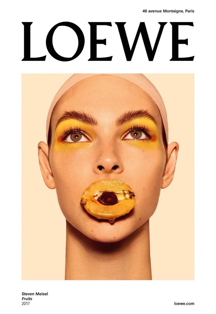 a magazine cover with an image of a woman's face and food on her mouth