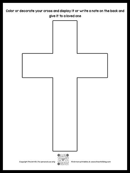 a cross with the words color and decorate it