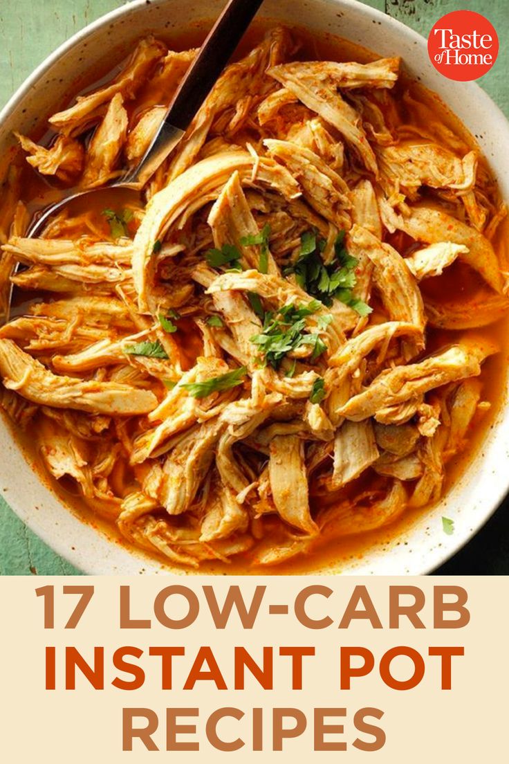 the cover of 17 low - carb instant pot recipes, including chicken and carrots