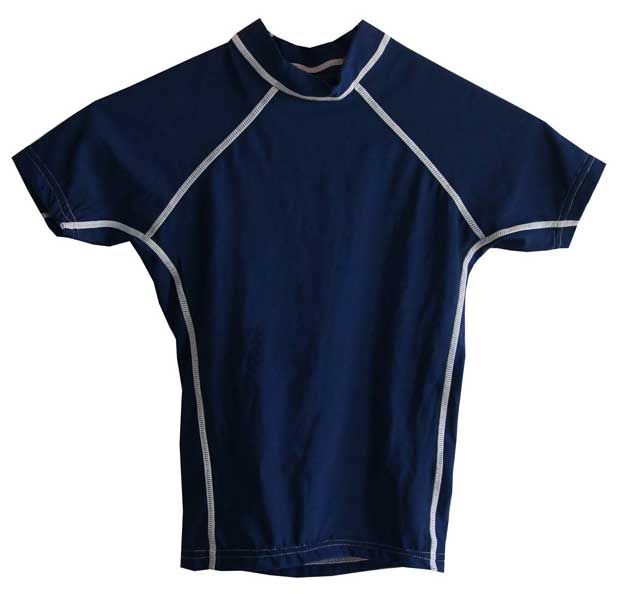 Kids Rash Guard - Short Sleeve - Navy Fitted Short Sleeve Rash Guard For Swimming, Fitted Short Sleeve Rash Guard For Beach, Swim Shirt, Casual Short Sleeve T-shirt For Water Sports, Summer Water Sports Short Sleeve T-shirt, Stretch Moisture-wicking Short Sleeve Rash Guard, Swim Shirts For Women, Cool Tee Shirts, Surf Shirt