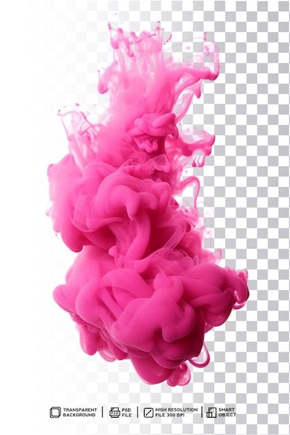 pink ink in water on a white background