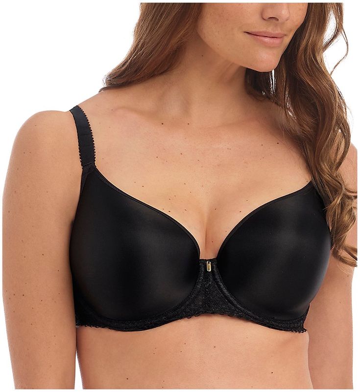 Upgrade your lingerie with this gorgeous underwire bra! The lightly padded cups are seamless for an invisible look under your outfit. A charming sweetheart neckline flatters the bust for a sexy look. Adjustable straps attach at center back with J-hook to create a racerback. Made of nylon/elastane. Contour/t-shirt bra has lightly padded underwire cups that shape and support the breasts. Seamless cups provide a smooth, rounded shape under clothes. Sweetheart neckline has encased edge and shows off Elegant Seamless Underbust Bra, Elegant Black Bra With Sweetheart Neckline, Elegant Seamless Bra With Sweetheart Neckline, Elegant Seamless Underwire Bra, Anne Marie, Support Bras, Scalloped Edges, T Shirt Bra, Metal Charm