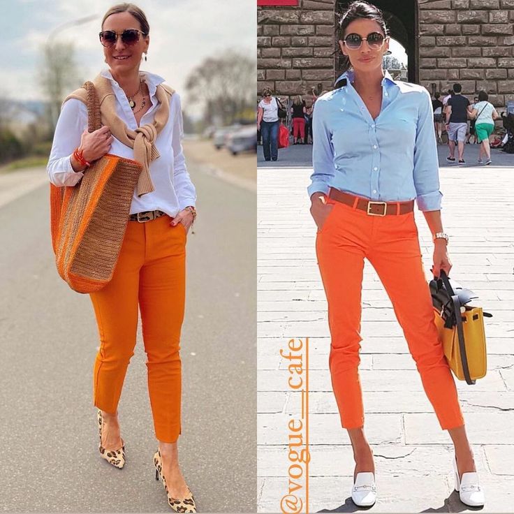 Orange Pants Outfit, Casual Tshirt Outfit, Orange Pants, Orange Outfit, Casual Work Outfit, Fall Outfits For Work, Smart Casual Outfit, Classy Casual Outfits, Stylish Work Outfits