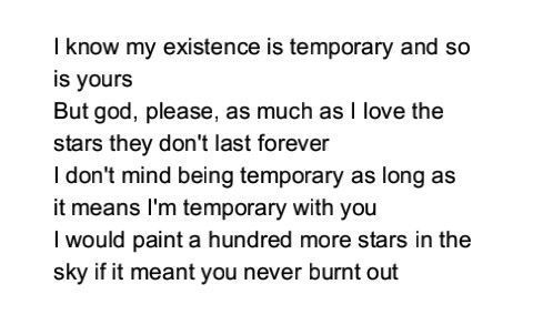 a poem written in black and white with the words, i know my experience is temporary and so is yours