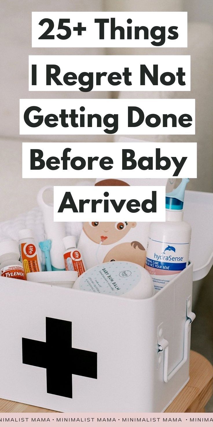 a white box filled with baby items and the words 25 things i regret not getting done before baby arrived