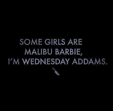 some girls are mabu barbiei, i'm wednesday madams text on a black background