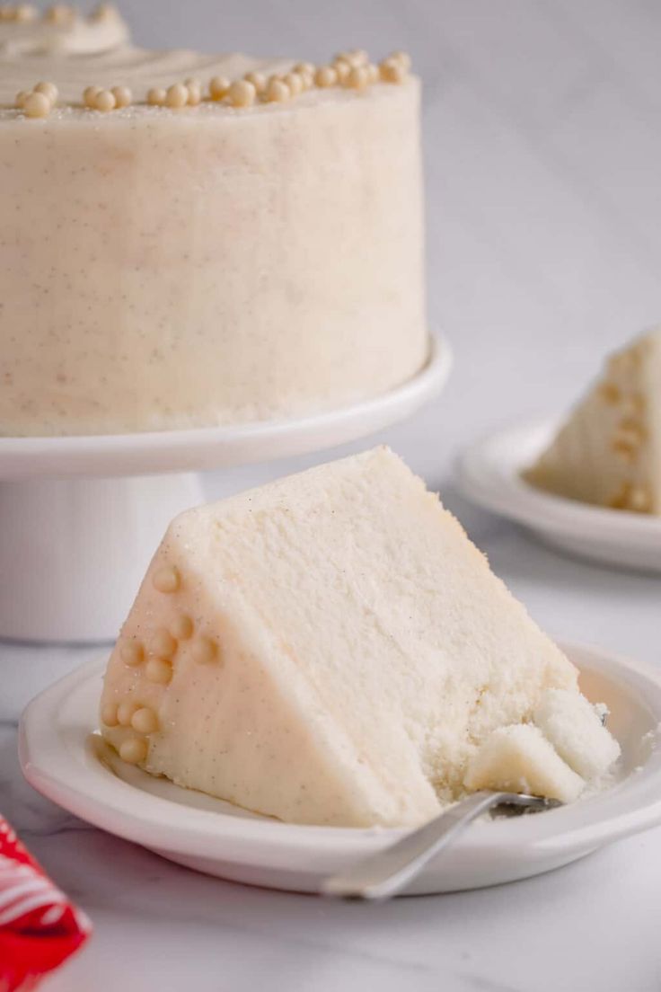 a piece of cake sitting on top of a white plate