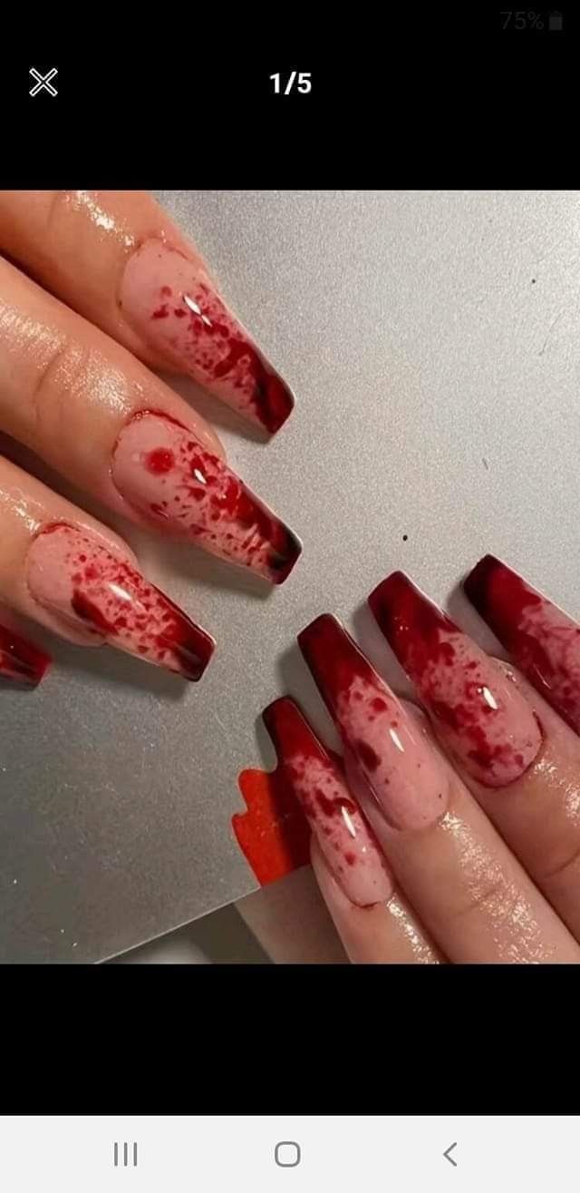 Blood Nails, Horror Nails, Ballet Nails, Cute Simple Nails, Color Nails, Sparkly Nails, Dream Nails, Nail Paint, Square Nails