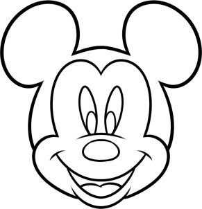 a mickey mouse mask that is black and white