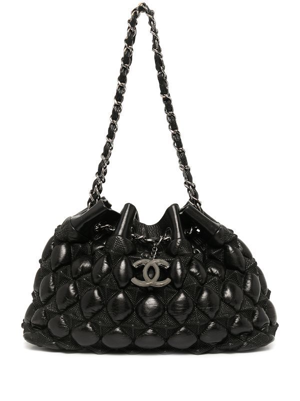 CHANEL Pre-Owned 2009 Metiers d'Art Shoulder Bag - Farfetch Unique Chanel Bag, Chanel Limited Edition Bag, Chanel Cambon Bag, Black Designer Bag, Bag With Charms, Black Chanel Bag, Quilting Bag, Chanel Shopping Bag, Vintage Chanel Bag