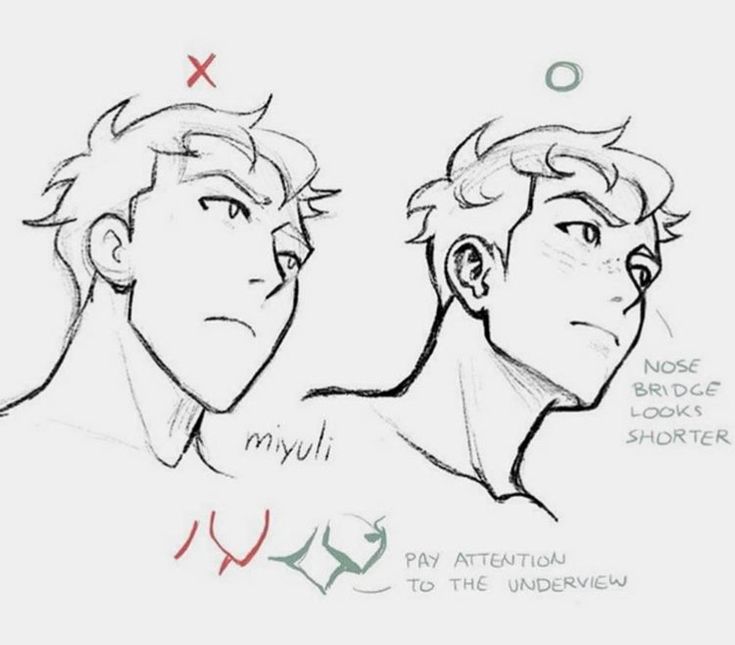 two drawings of the same person with different expressions