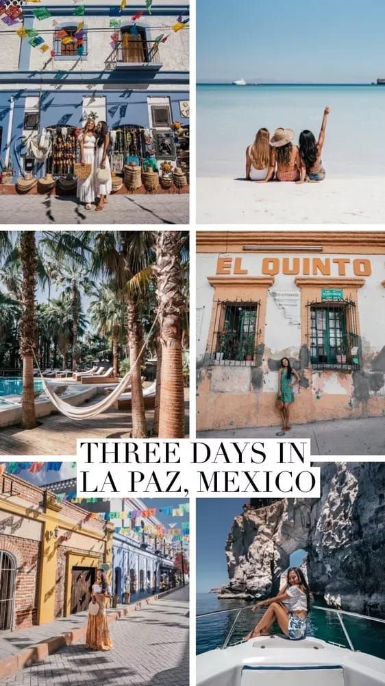 three days in la playa, mexico collage with text overlaying images