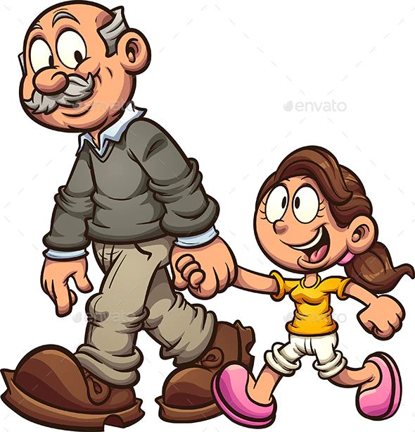 Grandfather and Granddaughter by memoangeles | GraphicRiver Grandfather Cartoon Images, Grandfather And Granddaughter Drawing, Grandpa And Granddaughter Drawing, Grandfather With Granddaughter, Grandfather Drawing, Grandfather Cartoon, Grandfather And Granddaughter, Desenho Tom E Jerry, Art Vector Illustration