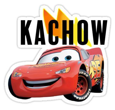 a cartoon character with the words kachow on it