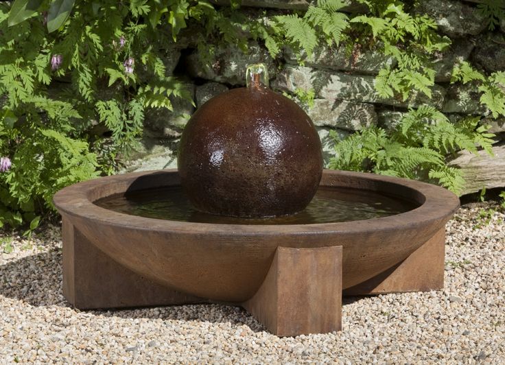 Low Zen Sphere Fountain Sphere Fountain, Zen Water Fountain, Concrete Fountains, Campania International, Garden Water Fountains, Stone Fountains, Water Fountains Outdoor, Outdoor Fountain, Wall Fountain