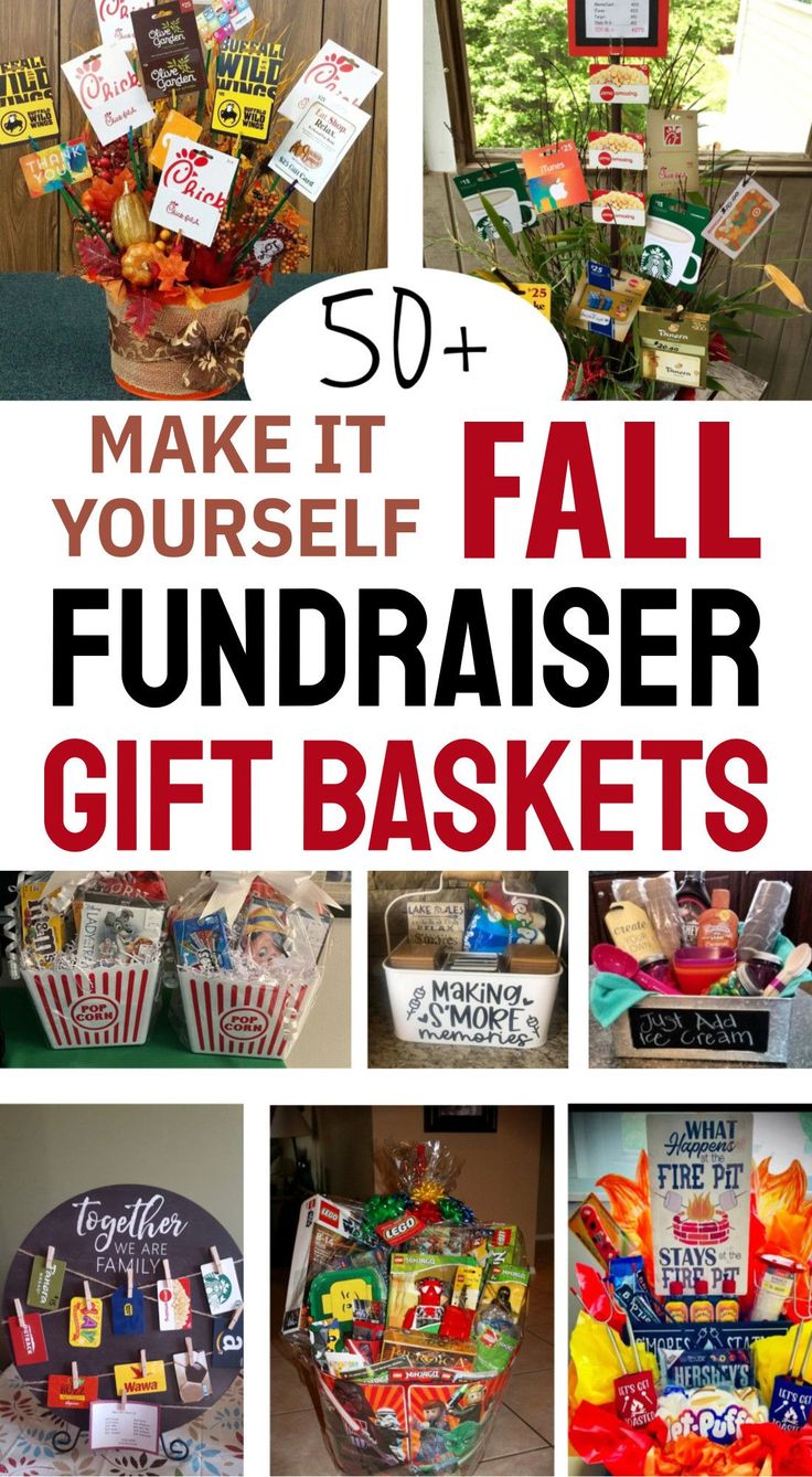 the words make it yourself fall fundraiser gift baskets