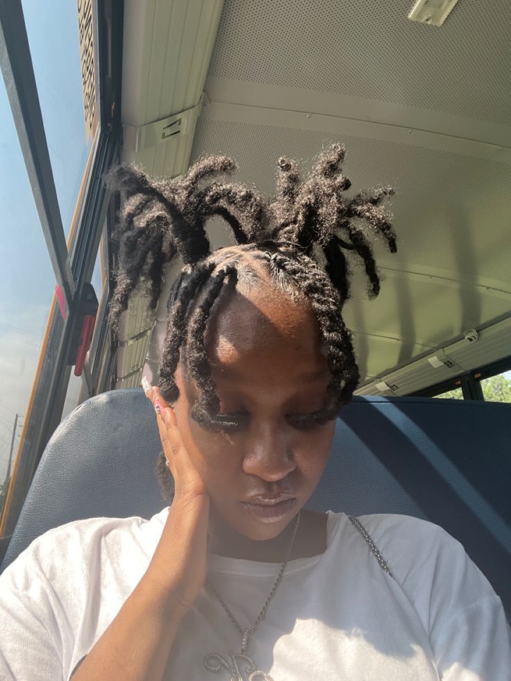 Retwist Locs Style Short, Short Loc Retwist Styles, Styles For Short Locs For Women, Barrel Twist Locs Women Short Hair, Two Strand Twist Locs Styles For Women, Loc Styles For Short Locs, Retwist Styles For Short Locs, Birthday Loc Styles, Loc Styles No Retwist