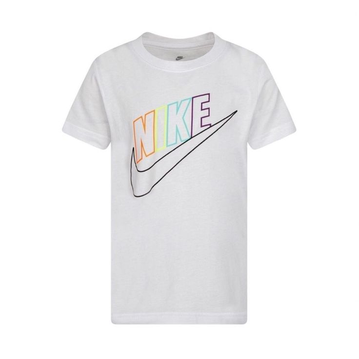 Brand New In Original Packaging. Playful Nike Crew Neck T-shirt, Nike Cotton T-shirt In Playful Style, Playful Nike Crew Neck Top, Playful White Nike T-shirt, Playful Nike Short Sleeve Tops, Playful White Nike Tops, Playful Short Sleeve Nike Tops, Nike Multicolor Graphic Print T-shirt, Cute Nike White Tops