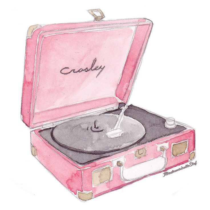 a drawing of an old record player with the word caddy on it's lid