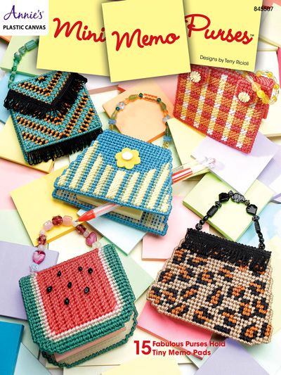 an advertisement for mini purses on the front cover of a book with pictures of small purses