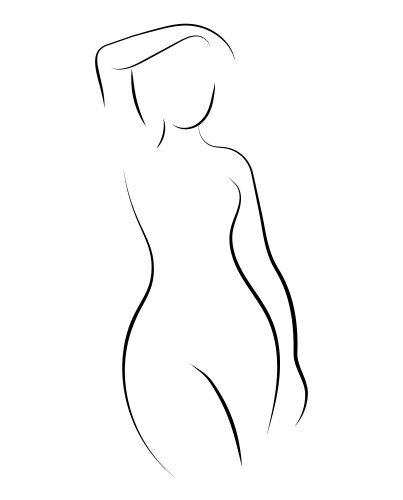 a line drawing of a woman's body