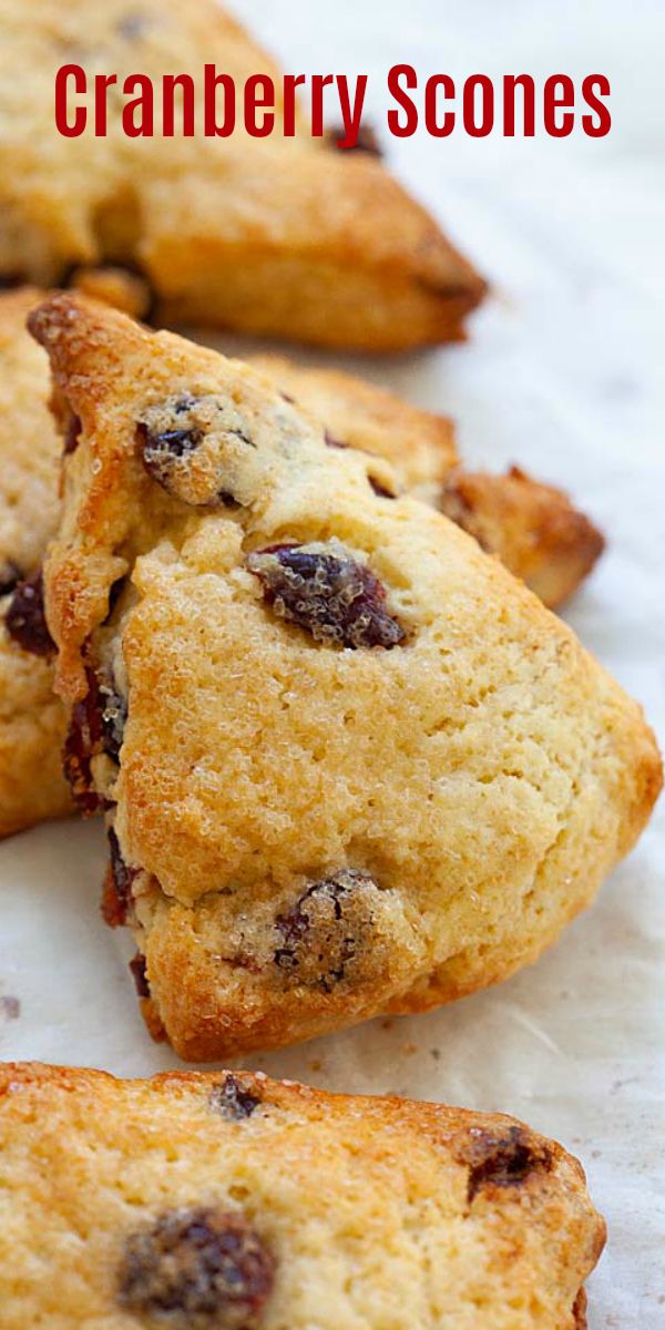 cranberry scones on a piece of paper with the words cranberry scones