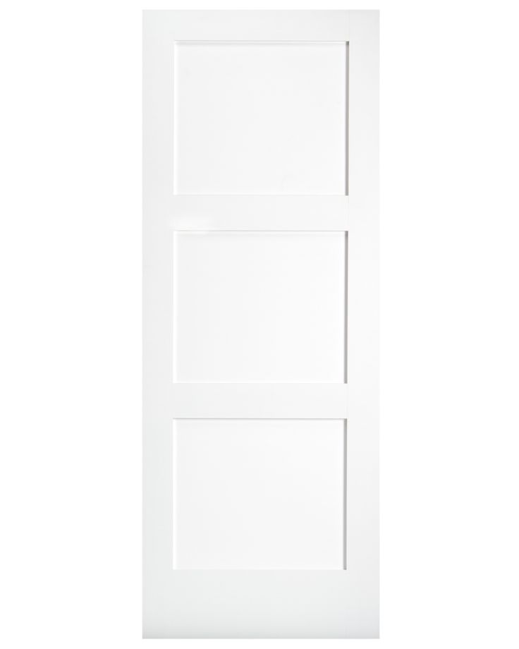 a white door with two panels on the bottom and one panel in the top half