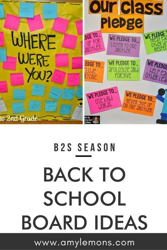 the back to school board is decorated with post it notes and words that read, where were you?