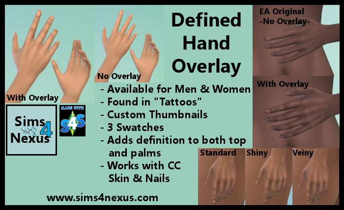 an ad for some kind of hand overlay with images of hands in different positions