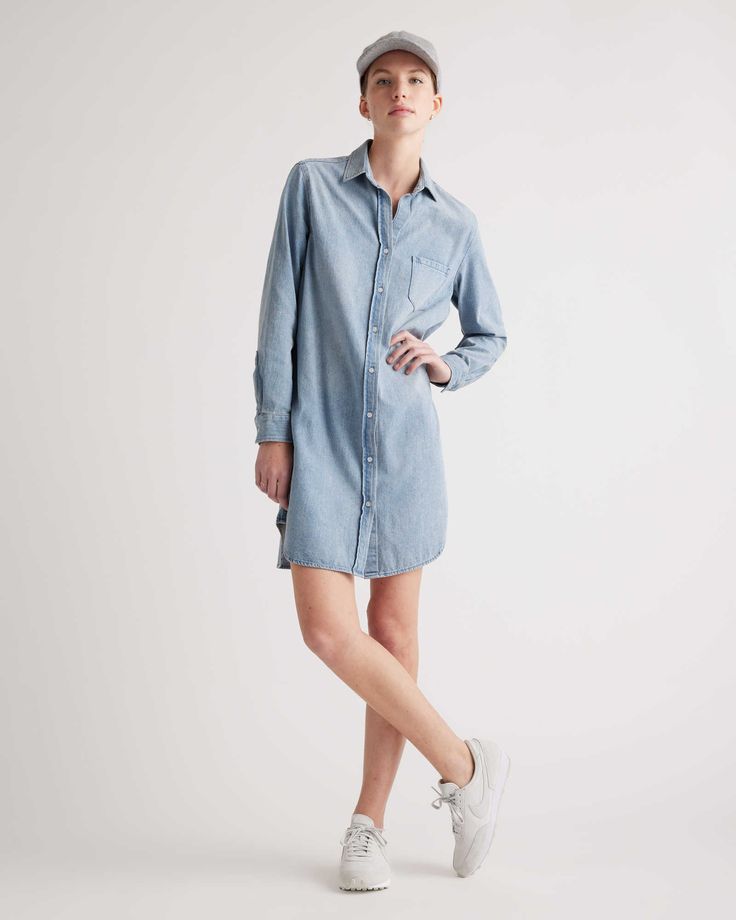 Distressed Denim Shirt Dress Medium Wash Cotton Shirt Dress With Buttons, Cotton Medium Wash Buttoned Shirt Dress, Cotton Medium Wash Shirt Dress With Buttons, Indigo Button-up Cotton Denim Dress, Medium Wash Cotton Button-up Shirt Dress, Denim Blue Cotton Shirt Dress With Button Closure, Denim Blue Cotton Shirt Dress For Fall, Fall Denim Blue Cotton Shirt Dress, Fall Cotton Denim Blue Shirt Dress