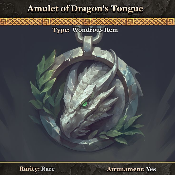 an image of a dragon's tongue in the middle of a card game title