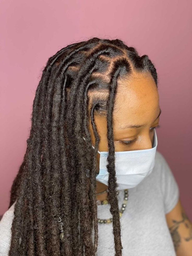 Thick Long Locs, Thick Locs Hairstyles For Women, Styles For Thick Locs, Short Thick Locs, Thick Locs Styles, Medium Size Locs Black Women, Thick Locs On Black Women, 50 Locs, Loc Sizes