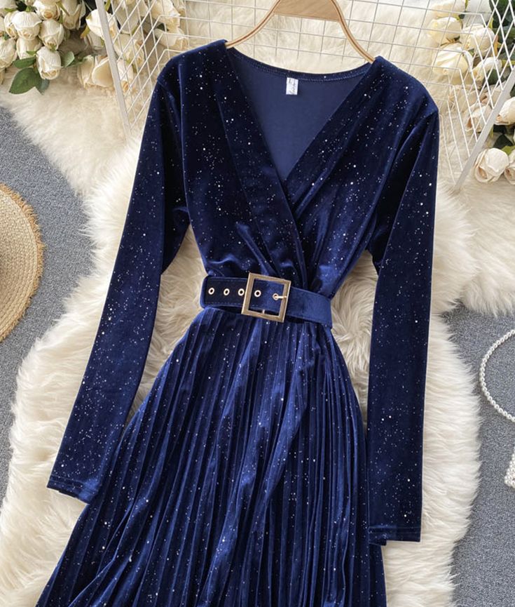 A Line Velvet Dress Long Sleeve Dress on Luulla Blue Long Sleeve Dress For Fall Party, Long Sleeve Velvet Dresses For Fall, Chic Long Sleeve Velvet Dress, Chic Velvet Mini Dress For Winter, Chic Velvet Dress For Winter Date Night, Velvet Mini Dress For Winter Date Night, Chic Winter Velvet Dress For Date Night, Fall Velvet Dress For Date Night, Chic Winter Velvet Mini Dress