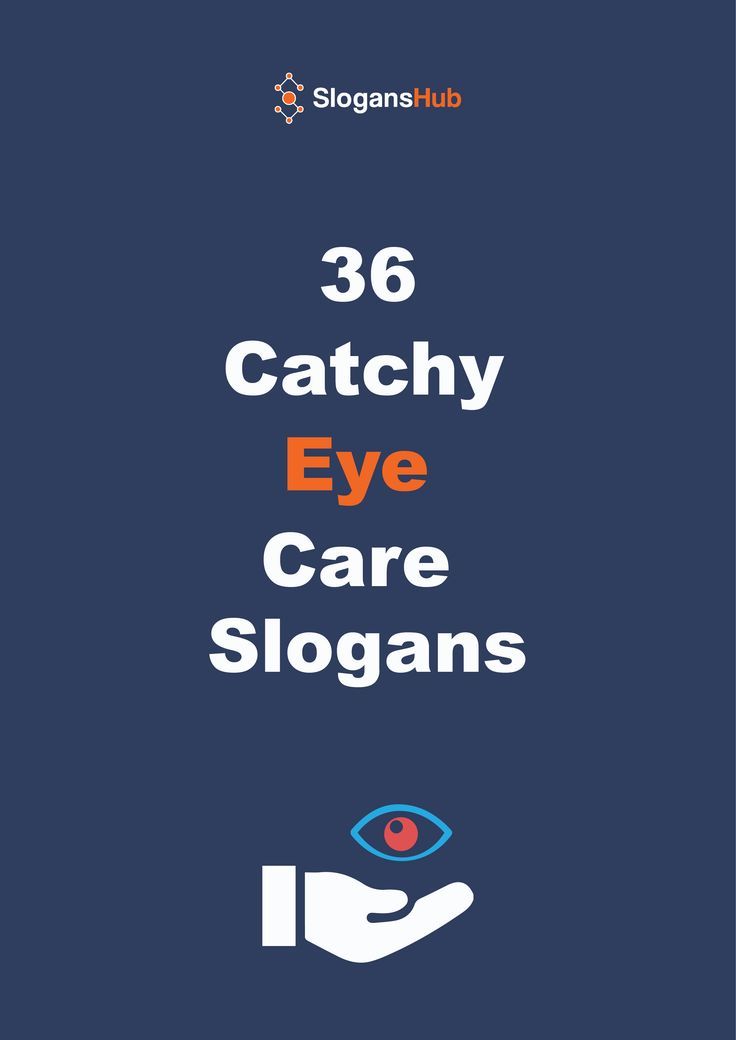 the words,'catchy eye care slogans'are in white and blue