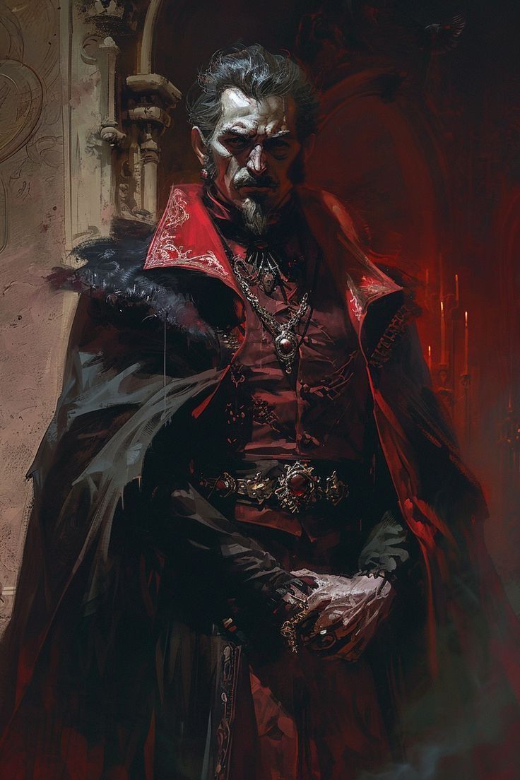 a painting of a man dressed as dracula