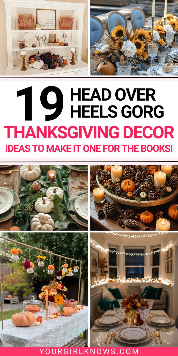 Whether you’re hosting a cozy family gathering or a big friendsgiving bash, setting the right vibe with your decor is a must! Thanksgiving Inspo Decor, Thanksgiving 2024 Decor, Thanks Giving Decor Ideas For The Home, Thanksgiving Tablescapes 2024, Vintage Thanksgiving Tablescapes, Hosting Thanksgiving Decorations, Nails Ideas Thanksgiving, Texas Thanksgiving, Thanksgiving Decor Outdoor