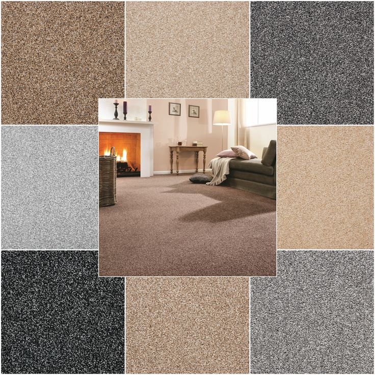 a collage of carpet samples showing different colors