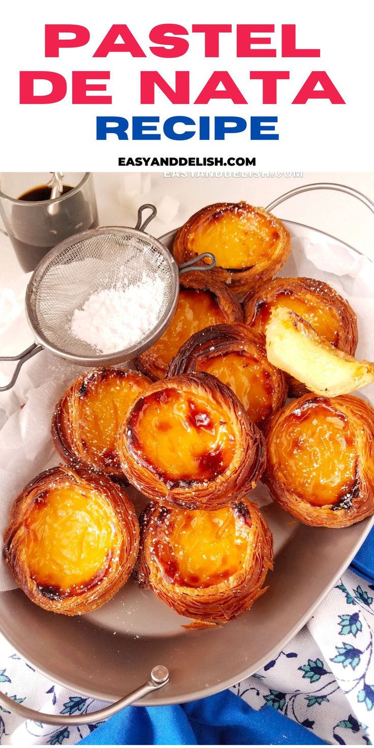 some pastries are on a plate with sugar