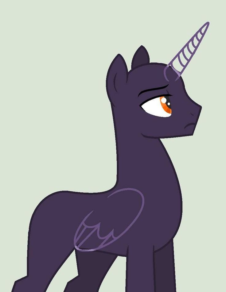 an image of a pony with a unicorn horn on it's head and orange eyes