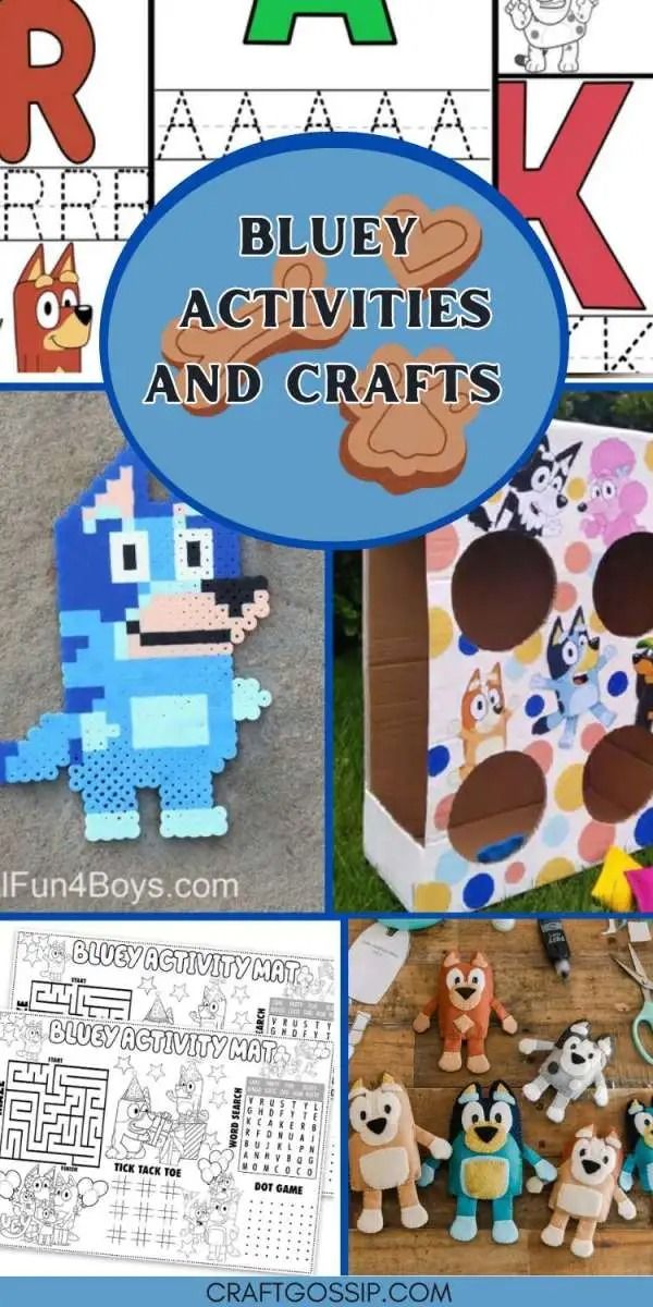 bluey activities and crafts for kids to do with the letter k, including toys