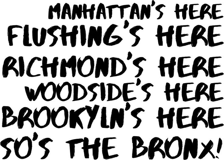 there is a sign that says manhattan's here flushing's here richmond's here brooklyn's here so's the bronx