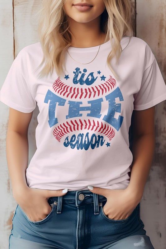 Tis The Season, Baseball Graphic Teebaseball, mlb, sports, baseball life, football, basketball, softball, beisbol, baseball cards, nba, nfl, homerun, baseball season, yankees, dodgers, soccer, baseballis life, baseball game, baseball player, sport, baseball,mom, world series, baseball love, newyork, athlete, milb.This item is made entirely from eco-friendly materials. It has a unisex fit that is true to size, with a crew neck and short sleeves. The shirt is crafted from superior combed and ring- Baseball Season Jersey With Team Logo And Crew Neck, Baseball Season Fan Apparel Jersey For Game Day, Game Day T-shirt With Team Logo And Baseball Collar, Baseball Tops With Team Name And Collar, Baseball Fan Apparel Jersey For Game Day, Crew Neck Baseball Jersey With Team Logo, Sporty Tops For Baseball Season Fan Merchandise, Baseball Season Sports Top With Team Logo, Collegiate T-shirt With Baseball Collar For Sports Season