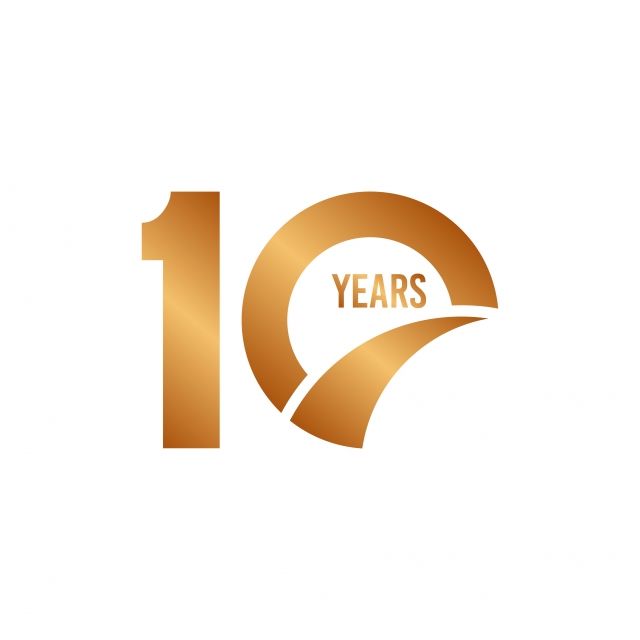 the 10th anniversary logo for 10 years