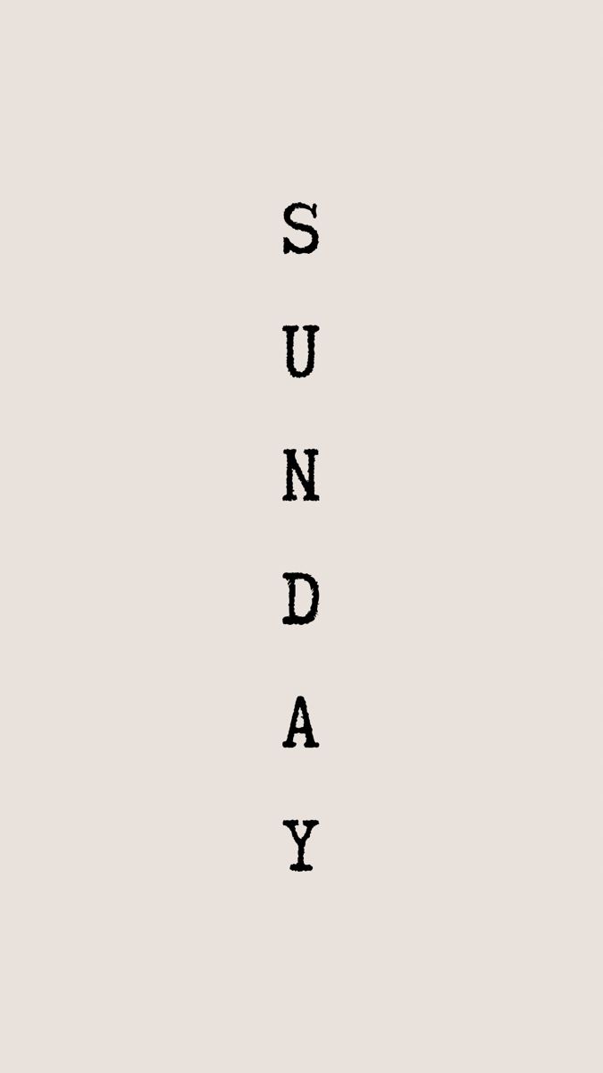 the word sunday written in black on a white background