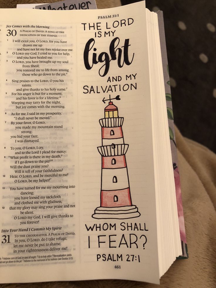 an open bible with the words, the lord is light and my salvation