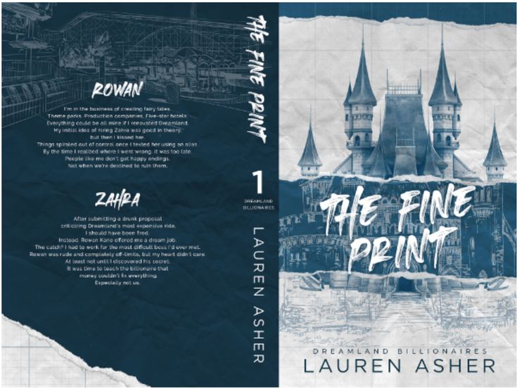 the book cover for the fine pint by lauren asher, with an image of a castle