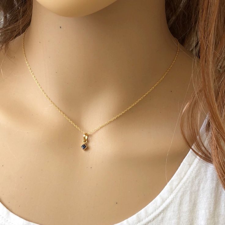 14k Solid Gold Mini Sapphire Pendant Charm Necklace Metal: 14k Solid Gold (Stamped 14k) Length: 16"-18" Adjustable Pendant: With Bale 12 X 4 Mm. Stones: Sapphire Est. Weight: 1.52 Grams Brand New With Box #7250 Yellow Gold Birthstone Necklace With Delicate Chain For Formal, Dainty Yellow Gold Tarnish Resistant Birthstone Necklace, Elegant Gold-plated Birthstone Necklace, Anniversary Yellow Gold Birthstone Necklace Tarnish Resistant, Formal Yellow Gold Birthstone Necklace With Delicate Chain, Anniversary Yellow Gold Birthstone Necklace, Dainty Gold Birthstone Necklace With Bezel Setting, Elegant Gold Birthstone Necklace As Gift For Her, Elegant Gold Birthstone Necklace With Bezel Setting