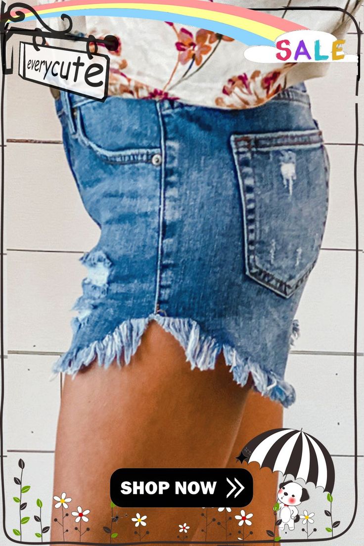 Dark Blue Frayed Hem Denim Shorts Denim Blue Frayed Hem Shorts, Dark Wash Bottoms With Built-in Shorts, Denim Blue Summer Bottoms With Built-in Shorts, Mid-rise Dark Wash Shorts With Frayed Hem, High-waist Washed Blue Jean Shorts With Frayed Hem, Denim Shorts, Dark Blue, Blue