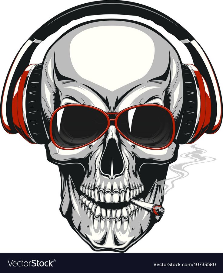 Skeleton With Headphones, Headphones Painting, Headphones Illustration, Hand Pencil Drawing, Cool Avatar, Skull With Headphones, Headphones Tattoo, Rock And Roll Sign, Skull Headphones